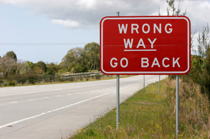 wrong way